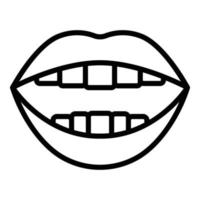 Language animation icon outline vector. Mouth talk vector