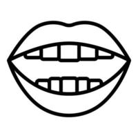 Language animation icon outline vector. Mouth talk vector