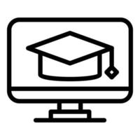 Online degree course icon outline vector. Web education vector