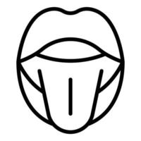 vector de contorno de icono de animación de boca. pronunciación de labios