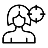 Focusing target icon outline vector. Focus aim vector