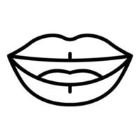 Talking mouth sync icon outline vector. Lip pronunciation vector