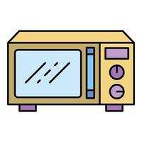 Metal microwave icon color outline vector