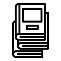 vector de contorno de icono de libro de biblioteca. estudiar literatura