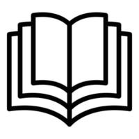 Opened book icon outline vector. Library literature vector