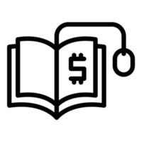 Electronic book icon outline vector. Computer ebook vector