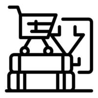 Bookshop cart icon outline vector. Book sale vector