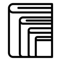 Pile books icon outline vector. Stack library vector