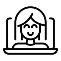Course student icon outline vector. Distance education vector