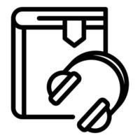 Audio course book icon outline vector. Online video vector