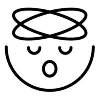 Dizziness unwell icon outline vector. Dizzy headache vector