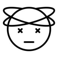 Dizzy face icon outline vector. Vertigo mood vector
