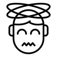 Dizziness head icon outline vector. Dizzy man vector