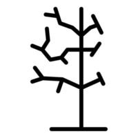 vector de contorno de icono de árbol seco. rama del bosque