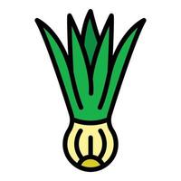 Farming chives icon color outline vector