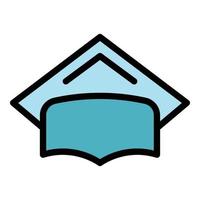 Graduation hat icon color outline vector