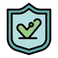 Shield reliability icon color outline vector