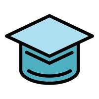 University graduation hat icon color outline vector