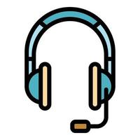 Music headset icon color outline vector