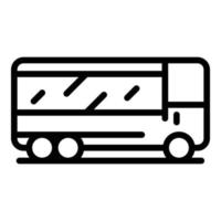 vector de contorno de icono de autobús de viaje. ruta de transporte