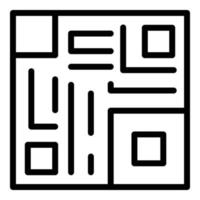 vector de contorno de icono de código qr. escaneo del teléfono