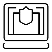 Shield computer icon outline vector. Security insurance vector