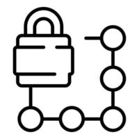 Privacy lock icon outline vector. Private secure vector