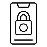 Lock smartphone icon outline vector. Phone secure vector