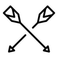 Crossed arrows icon outline vector. Archery bow vector