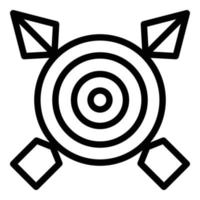 Dart board icon outline vector. Target arrow vector