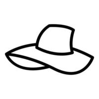 vector de contorno de icono de sombrero de vacaciones. gorro de playa
