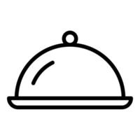 Meal serving icon outline vector. Serve tray vector