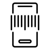 Detect barcode icon outline vector. Code scanner vector