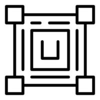 Qr scanning icon outline vector. Scan code vector