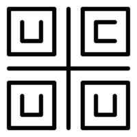 vector de esquema de icono qr de pago. escanear código