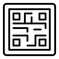 vector de contorno de icono de lector de código. escaneo qr