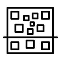 vector de contorno de icono de lector de código digital. escaneo qr