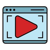 Webinar web page icon color outline vector