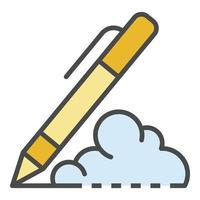 Writing pen icon color outline vector