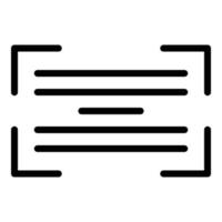 vector de contorno de icono de código de barras de marco. Código QR