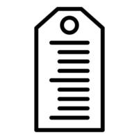 Tag barcode icon outline vector. Code label vector