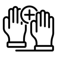 Protected hands icon, outline style vector