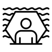 icono de hombre de sonido protegido, estilo de contorno vector