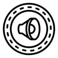 Sound speaker icon, outline style vector