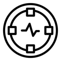 Pulse watch icon, outline style vector
