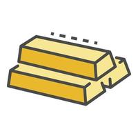 Gold bar icon color outline vector