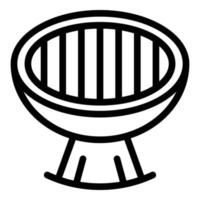 Outdoor grill icon, outline style vector