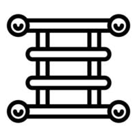 Heated towel rail icon, outline style vector