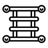 Heated towel rail icon, outline style vector