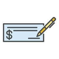 Bill money paper icon color outline vector